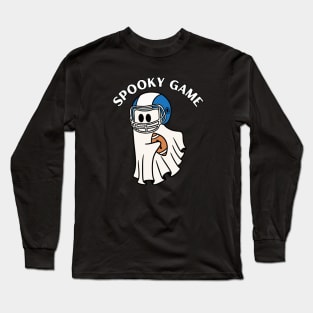 Spooky game, ghost playing amercian football. Halloween Long Sleeve T-Shirt